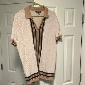 Tan short sleeve Casual Shirt button down